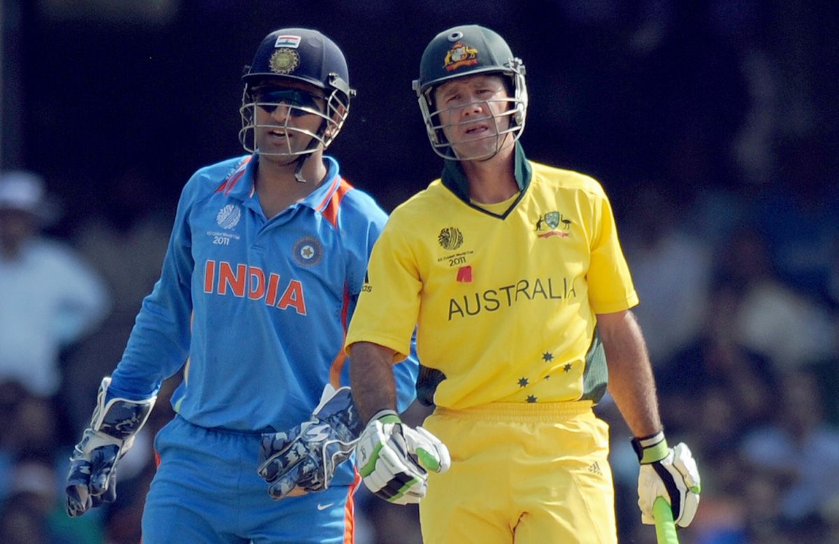 Ricky Ponting And MS Dhoni On Ground