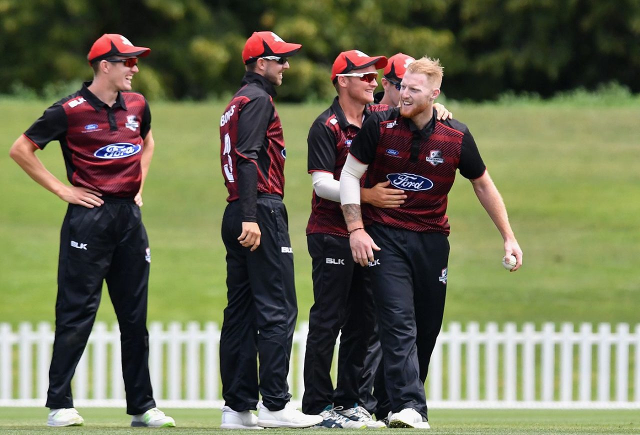 Ben Stokes Celebrates After Taking A Catch With His Teammates