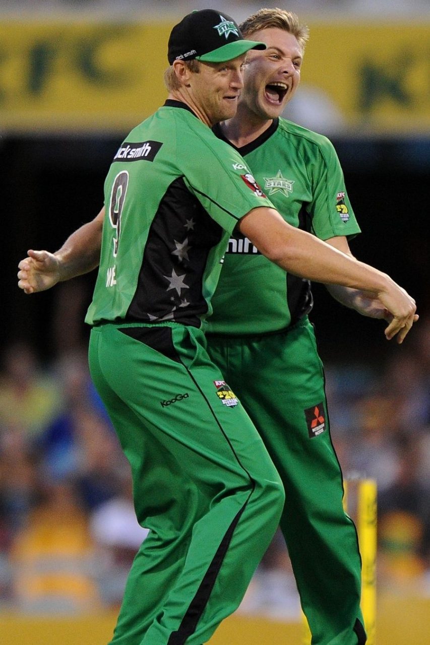 Cameron White And Luke Wright Celebrate A Wicket