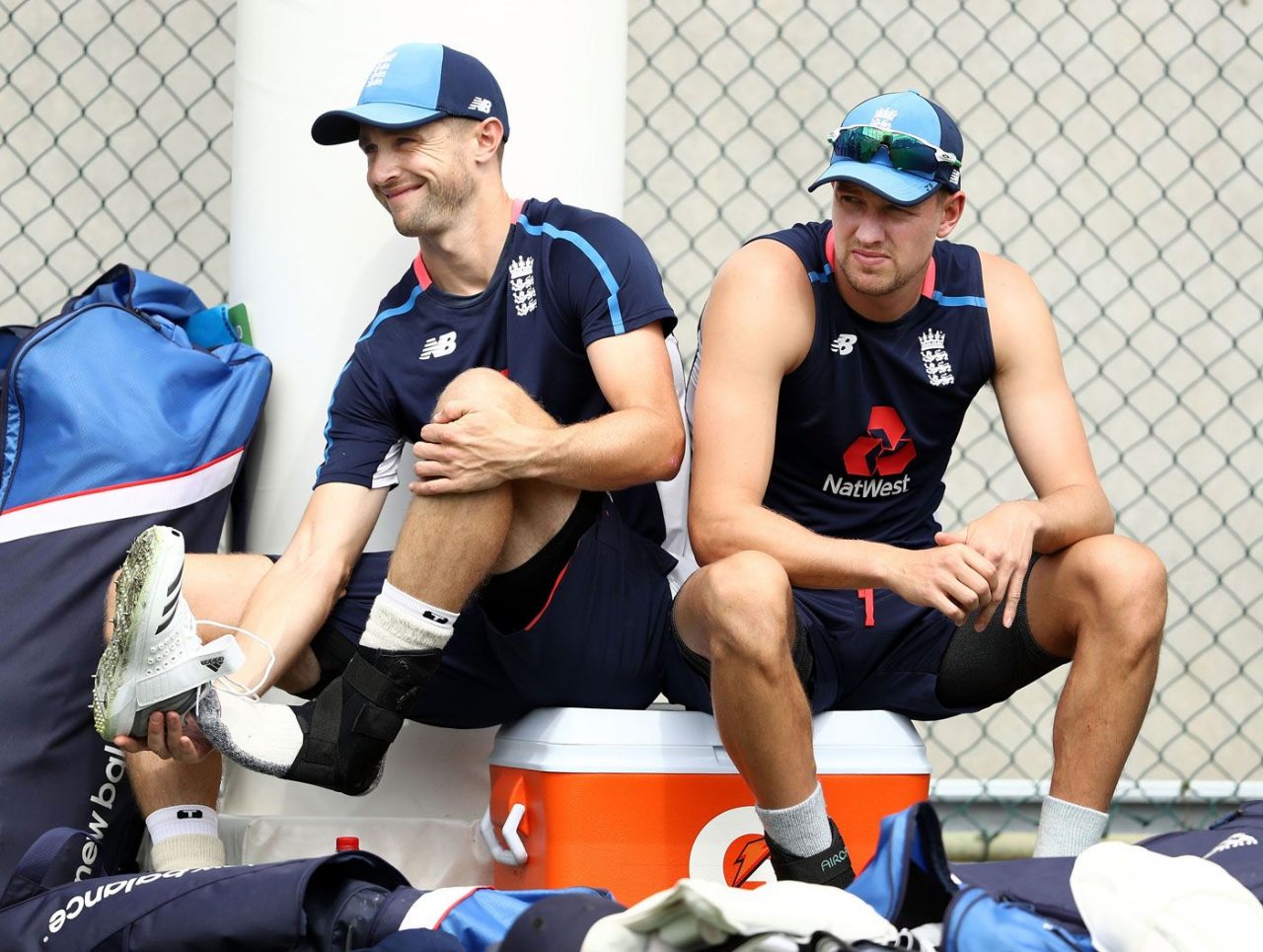 Chris Woakes And Jake Ball At Training Session