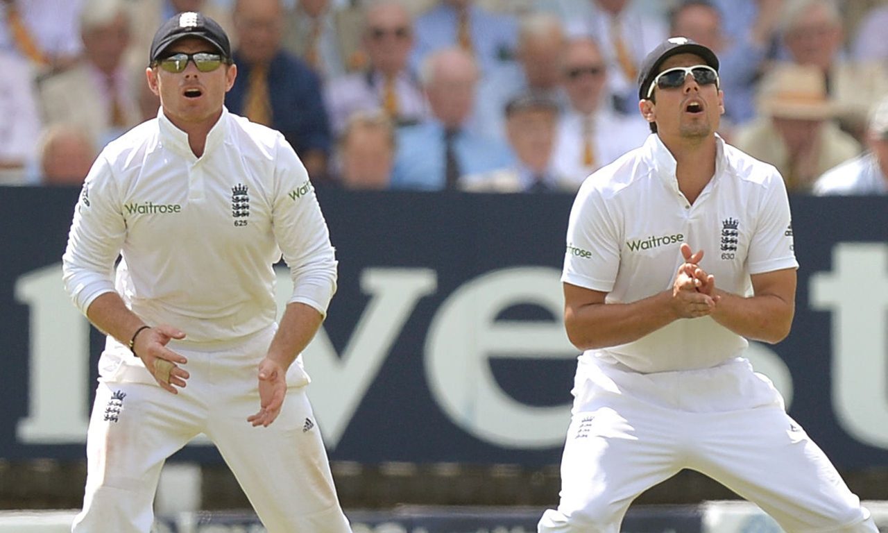 Ian Bell And Alastair Cook Ready To Catch The Ball