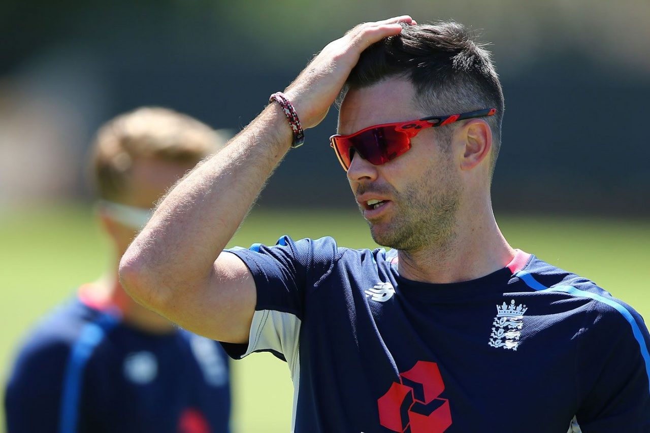 James Anderson Wipes Away The Sweat At England Training