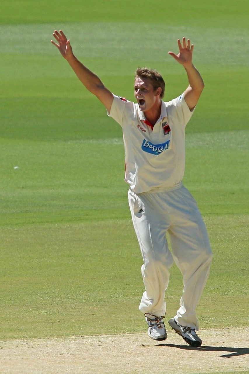 Joe Mennie Appeals For A Wicket