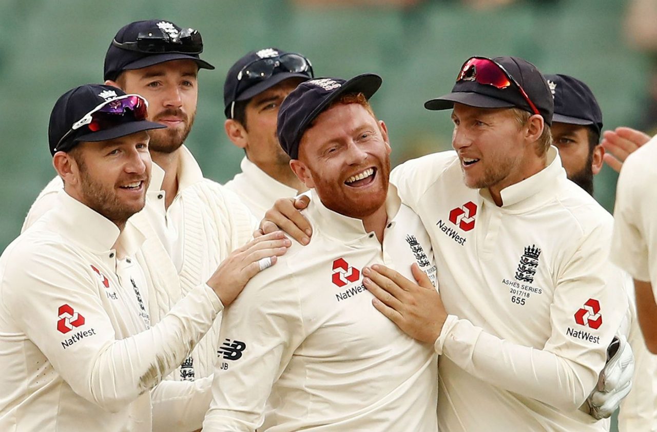 Jonny Bairstow Celebrates The Wicket With His Teammates