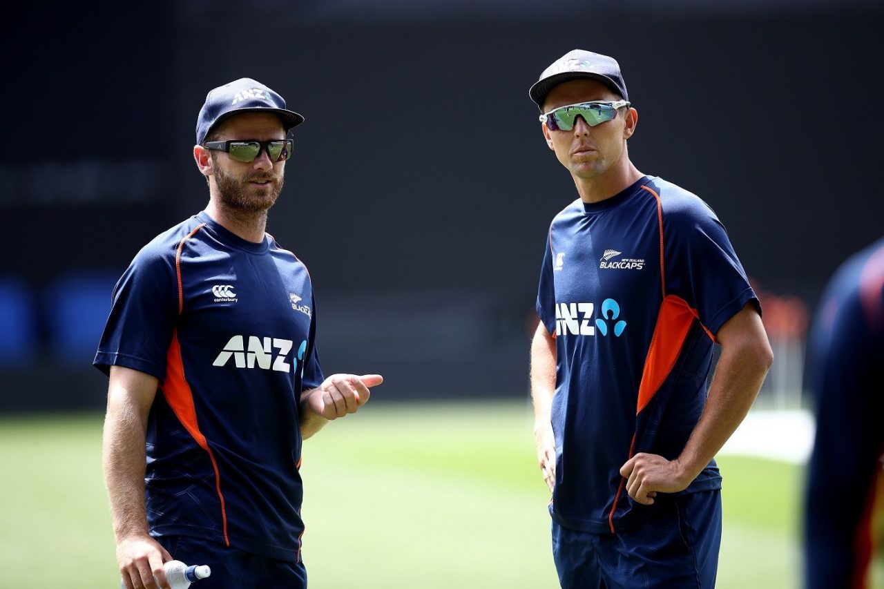 Kane Williamson And Trent Boult At Training Session