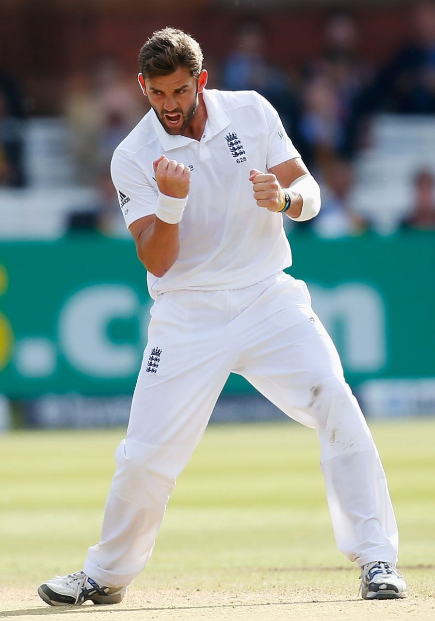 Liam Plunkett Celebrates After Removing A Wicket