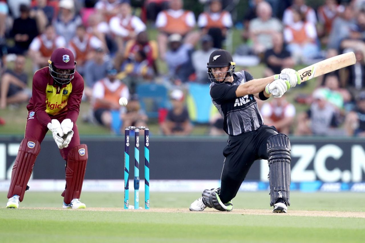 Martin Guptill Plays A Flat Batted Drive