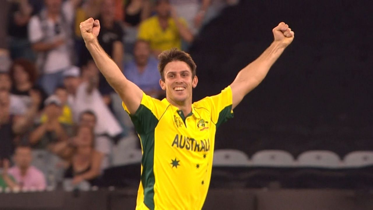 Mitchell Marsh Celebrates A Wicket.