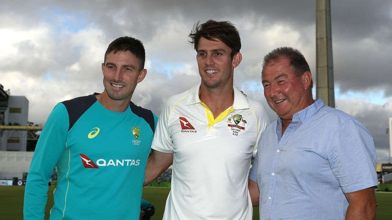 Mitchell Marsh With His Brother And Father