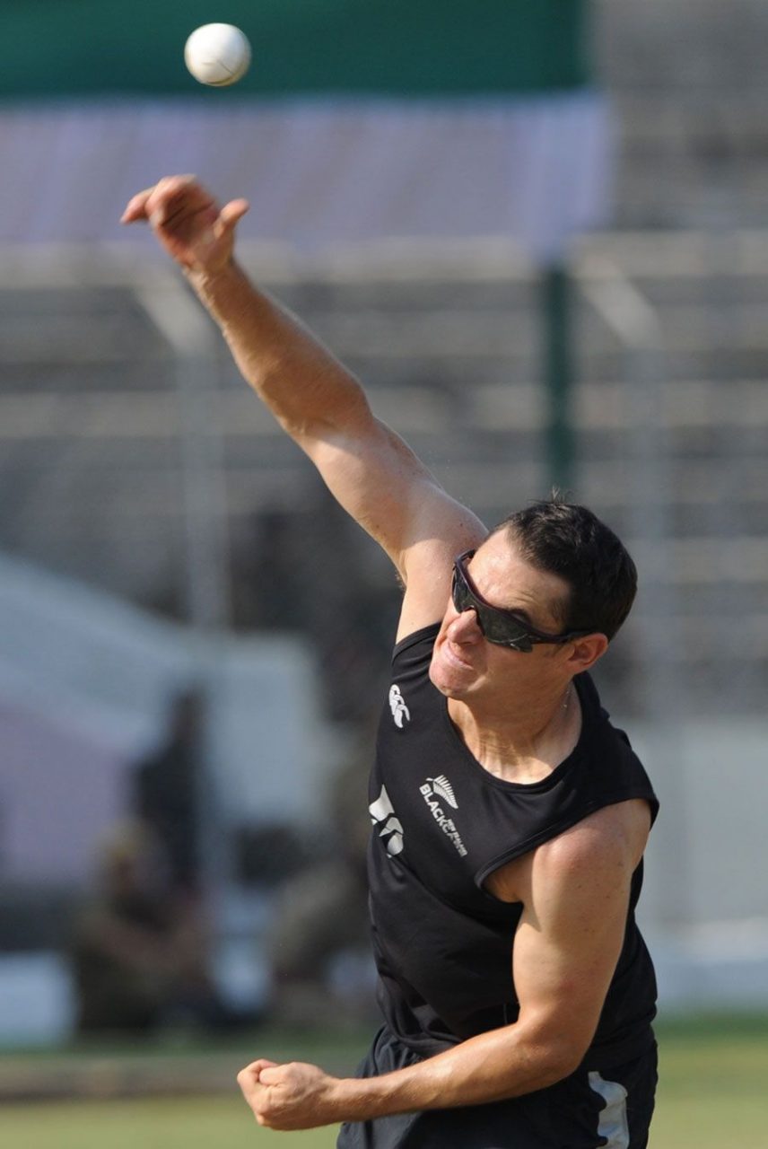 Nathan McCullum Bowls At Nets