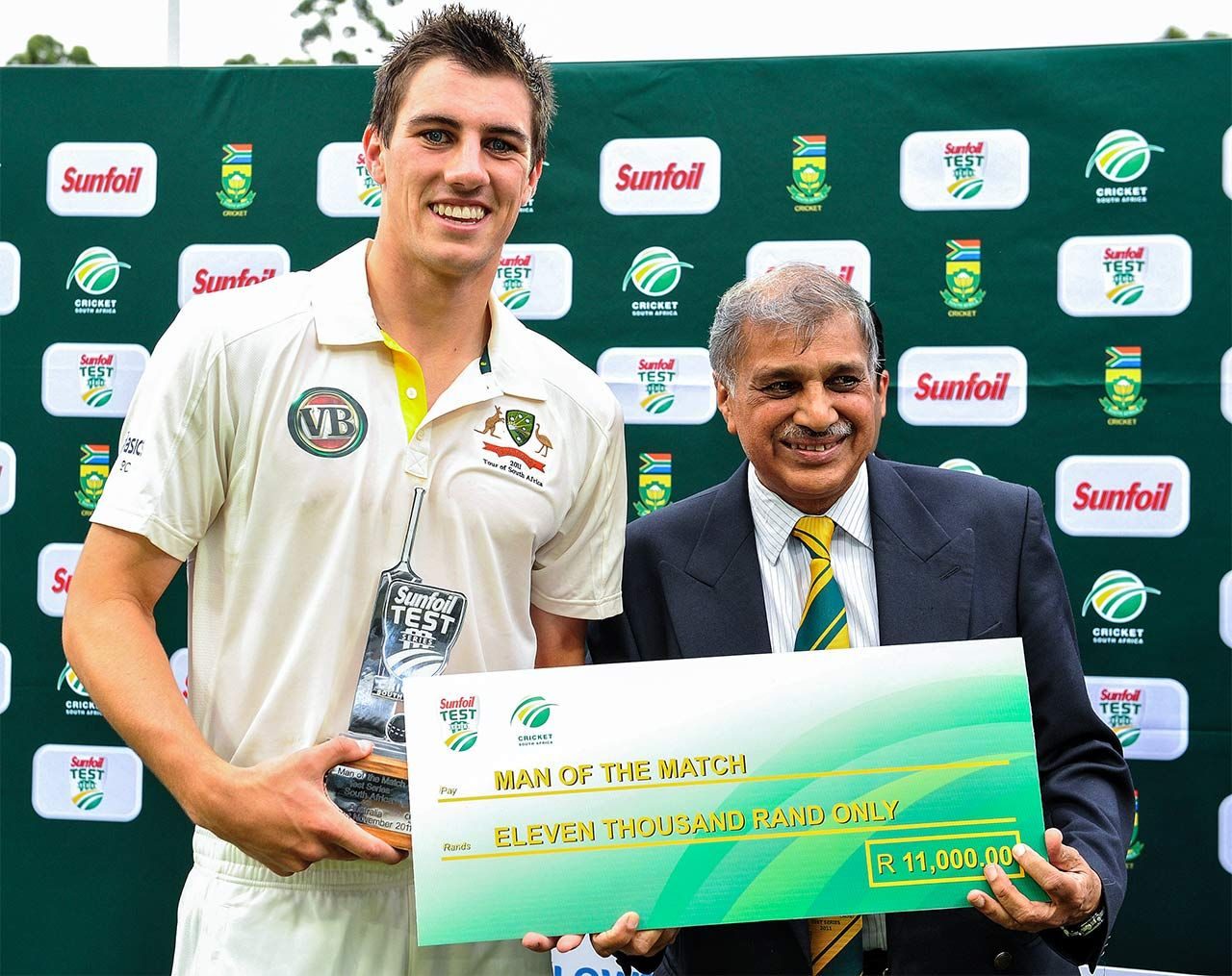 Pat Cummins Receives The Man Of The Match Award