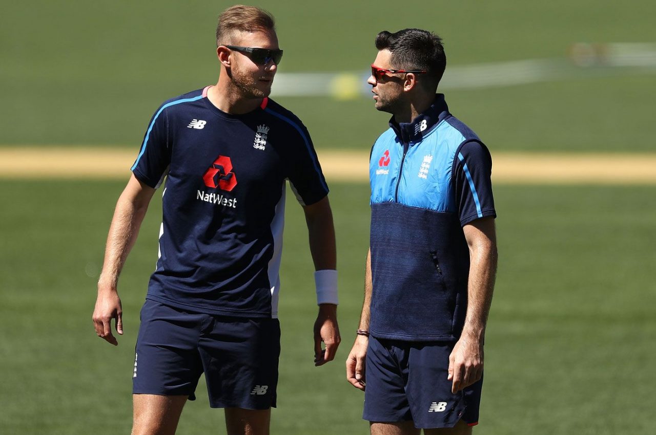 Stuart Broad And James Anderson Prepare For Training Session