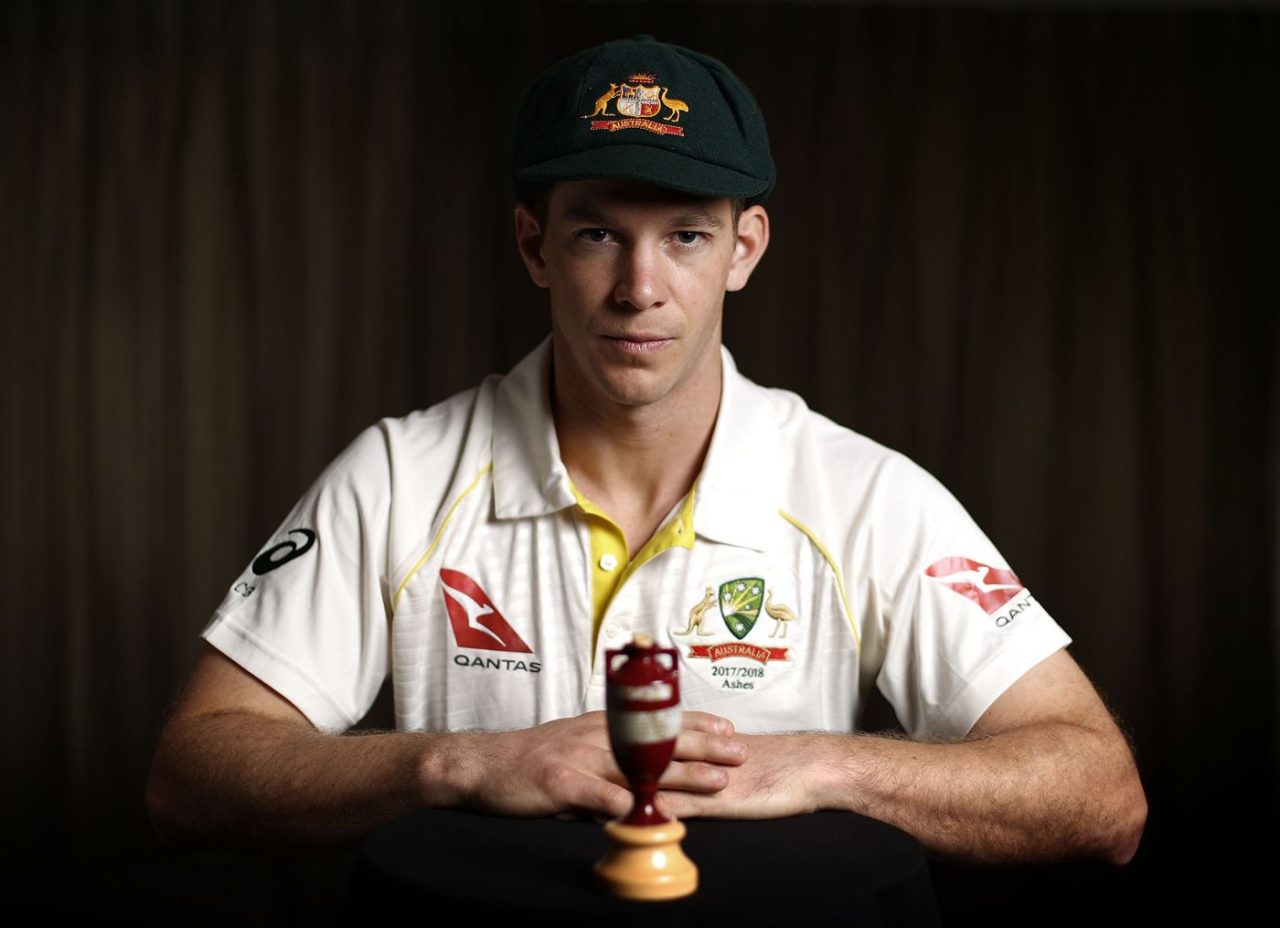 Tim Paine Poses With The Ashes Urn