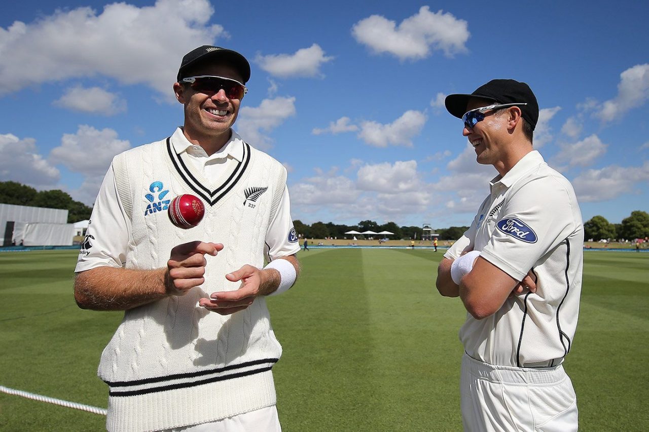 Tim Southee And Trent Boult Before The Start Of Play