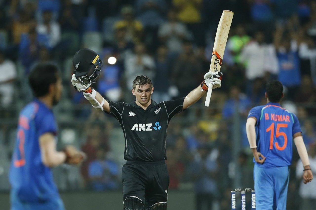 Tom Latham Celebrates His ODI Century