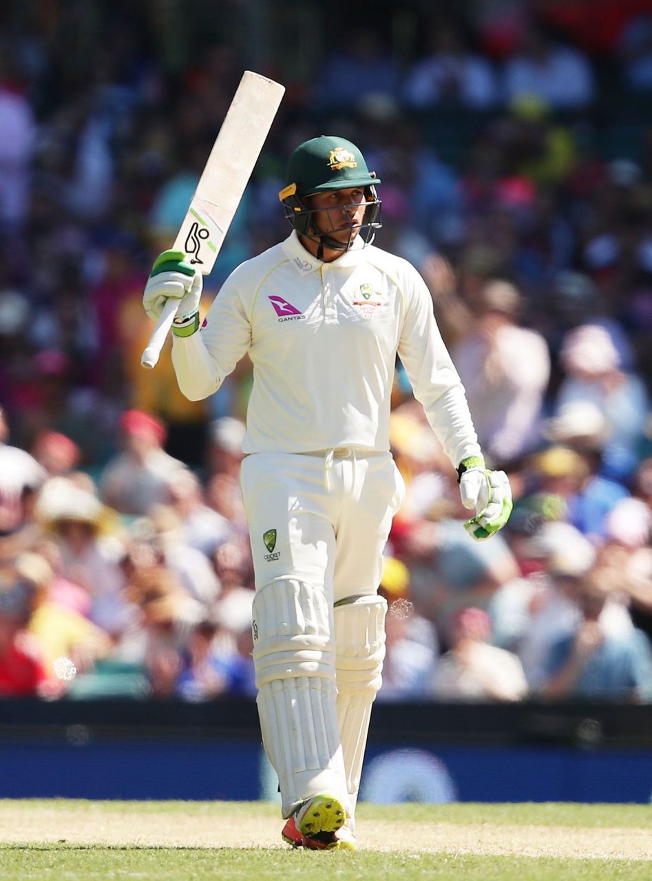 Usman Khawaja Raises His Bat On Reaching Fifty