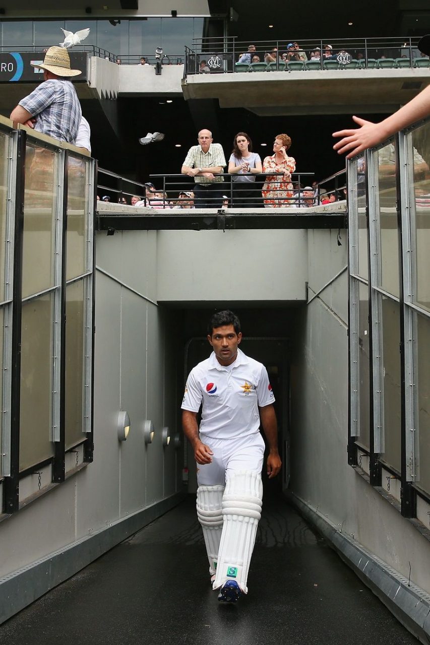 Asad Shafiq Strides Out Of A Tunnel And Into The Field