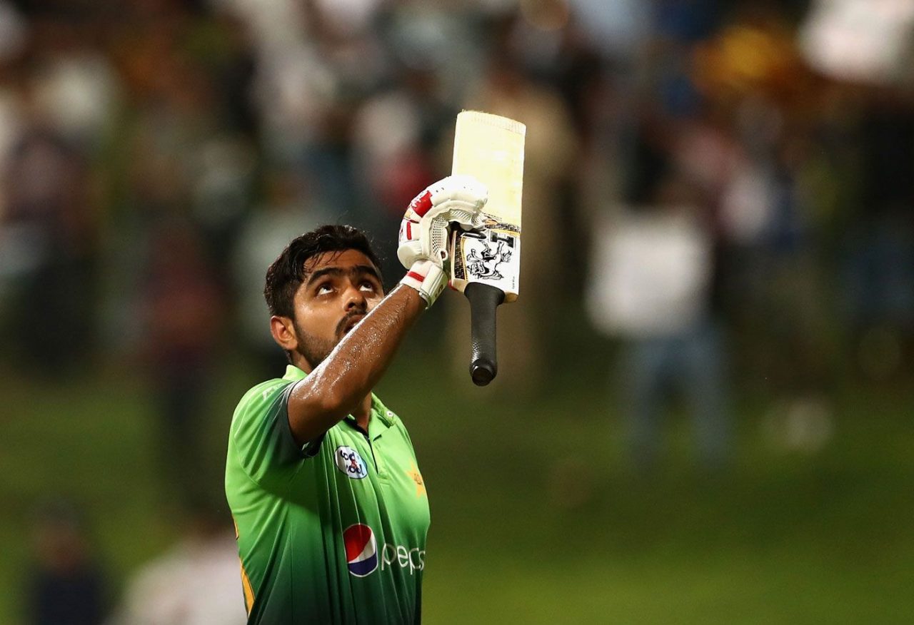 Babar Azam Raises Hit Bat After Getting A Hundred