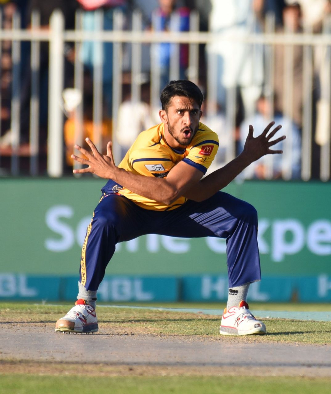 Hasan Ali Celebrates A Wicket In Trademark Style