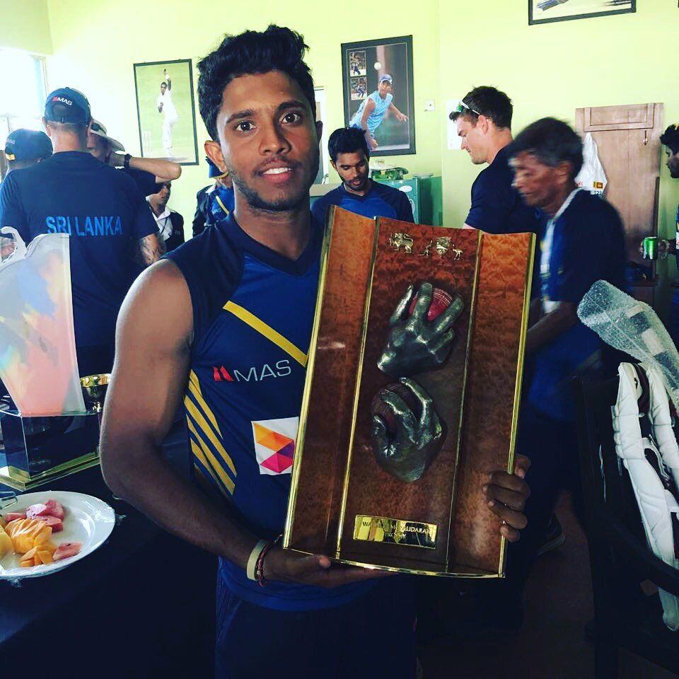 Kusal Mendis Poses With His Trophy