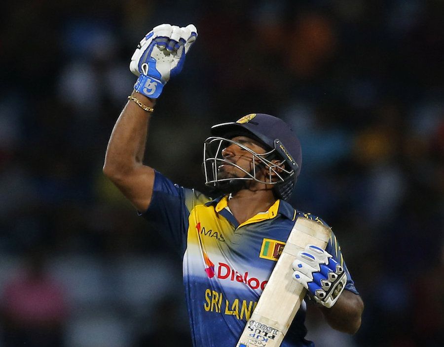 Kusal Perera Takes A Moment After Reaching His Half Century