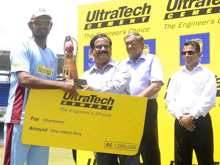 Lahiru Thirimanne Receives The Series Trophy