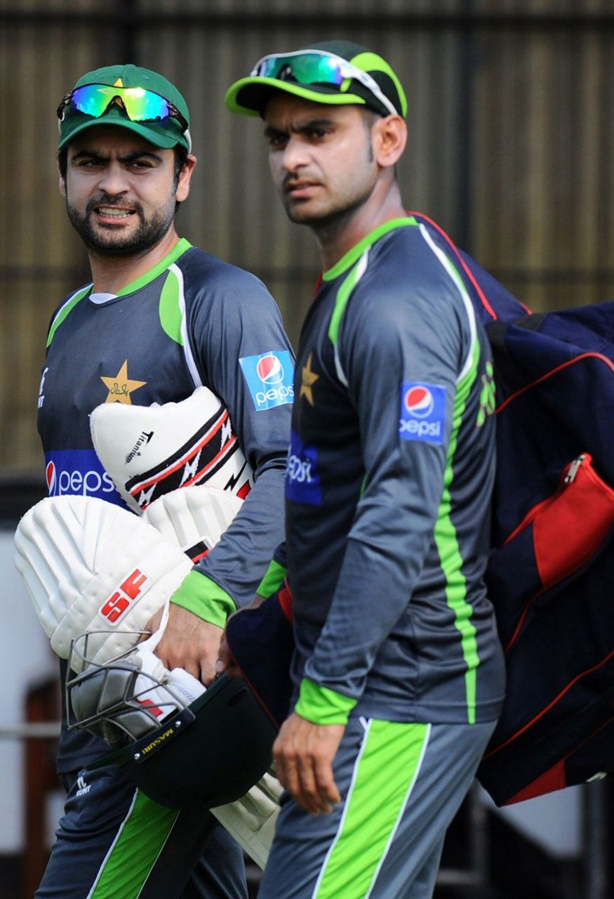 Mohammad Hafeez And Ahmed Shehzad In A Training Session