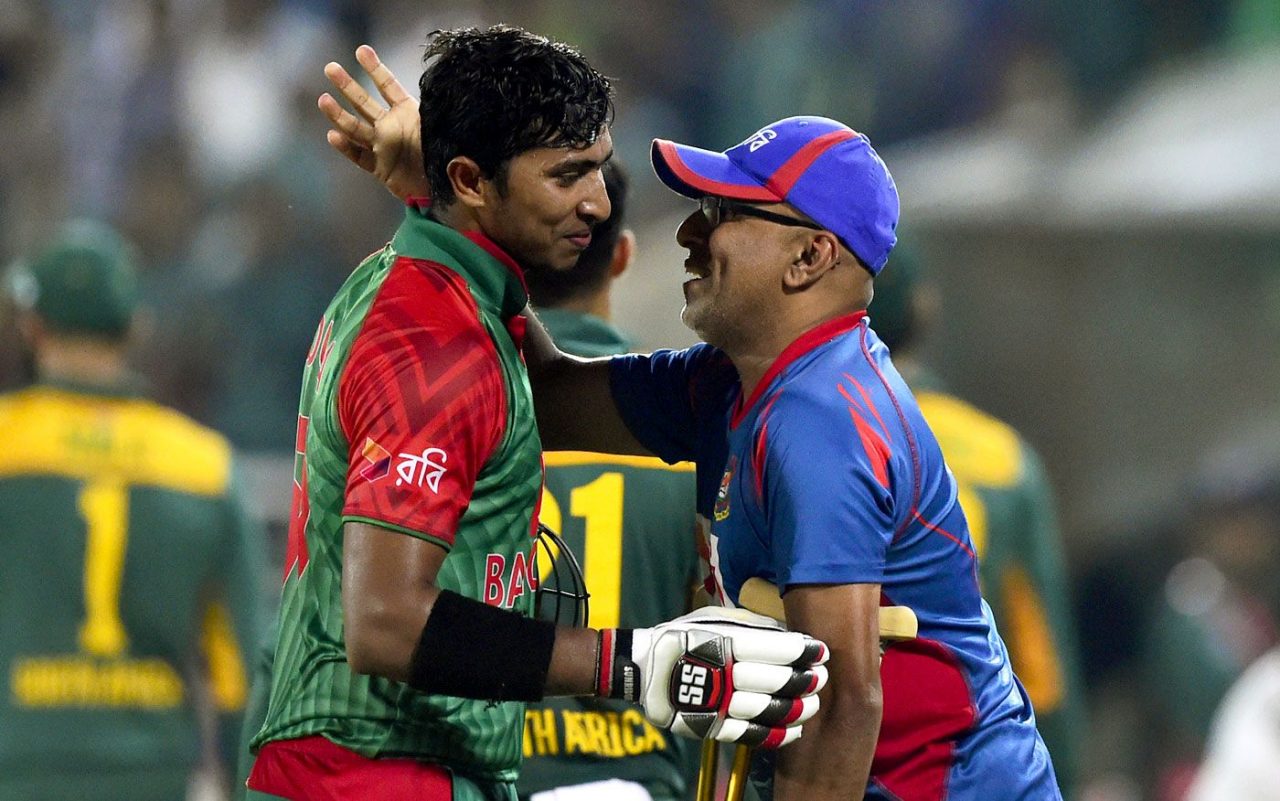 Soumya Sarkar Is Congratulated By Coach Chandika Hathurusingha